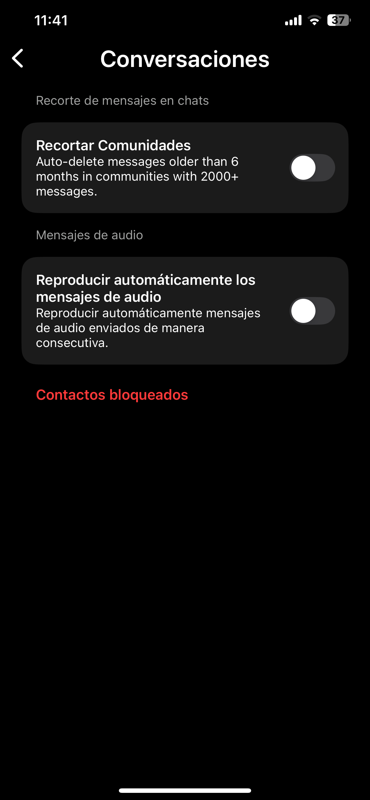 Pantalla 16 - Conversaciones