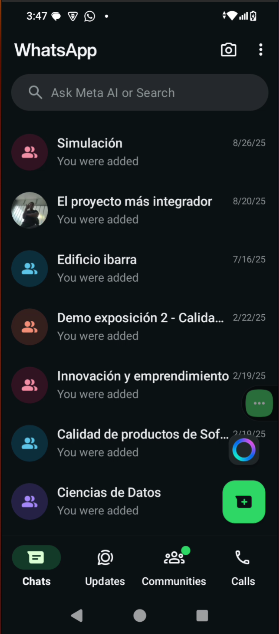 Pantalla 12 - Lista Chats