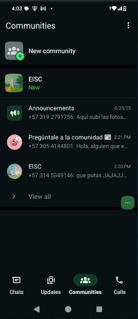Pantalla 26 - Lista Community